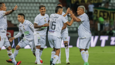 Once Caldas celebrando otros 3 puntos que lo mantienen en el liderato de la Liga Betplay