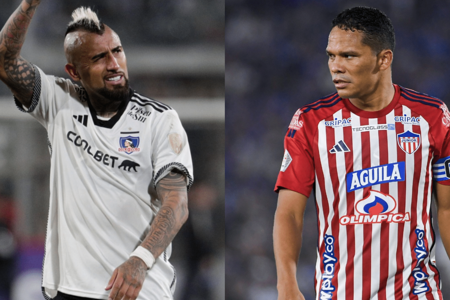 Arturo Vidal y Carlos Bacca, referentes que hoy se verán las caras en el cruce de octavos de final