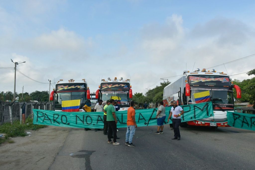 protesta paro camioneor barranquilla