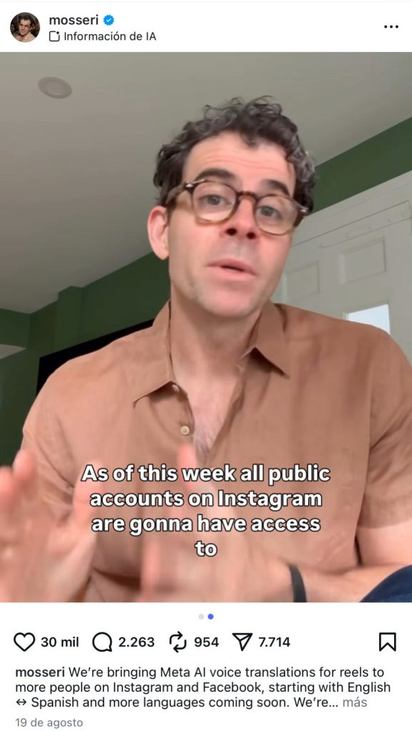 Adam Mosseri, Director de Instagram - Meta @mosseri