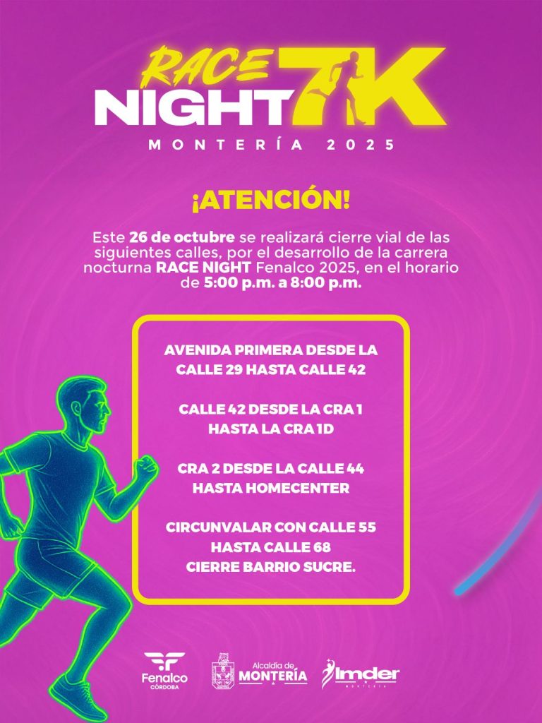 cierre vial domingo carrera Race Night