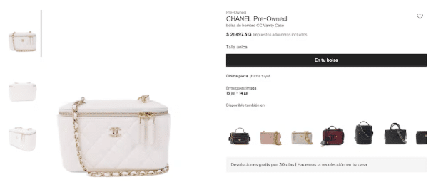 Bolso de Gera Ponce esposa de Luis Díaz